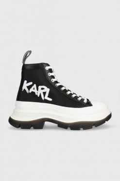 Γυναικεία Ψηλά Πάνινα παπούτσια Karl Lagerfeld Kl42949 Luna μαύρο