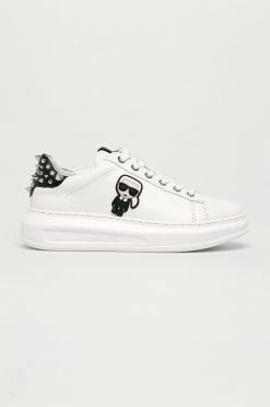 Γυναικεία Sneakers Karl Lagerfeld - Δερμάτινα παπούτσια λευκό