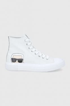 Γυναικεία Ψηλά Πάνινα παπούτσια Karl Lagerfeld Kampus Iii χρώμα: άσπρο