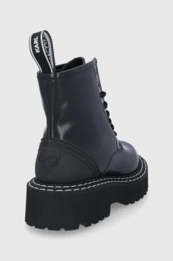 Γυναικεία Μποτάκια Δερμάτινα Workers Karl Lagerfeld χρώμα: μαύρο -Karl Lagerfeld Κατάστημα unnamed file 1695