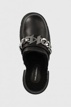 Γυναικεία Σαγιονάρες Δερμάτινες παντόφλες Karl Lagerfeld γυναικεία, χρώμα: μαύρο -Karl Lagerfeld Κατάστημα unnamed file 1817