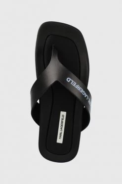 Γυναικεία Δίχαλο Δερμάτινες σαγιονάρες Karl Lagerfeld Lido χρώμα: μαύρο -Karl Lagerfeld Κατάστημα unnamed file 2023