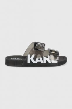 Γυναικεία Σαγιονάρες Παντόφλες Karl Lagerfeld Jelly Strap χρώμα: μαύρο