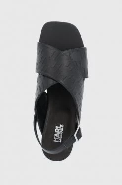 Γυναικεία Σανδάλια Δερμάτινα σανδάλια Karl Lagerfeld K-blok Wedge χρώμα: μαύρο -Karl Lagerfeld Κατάστημα unnamed file 2071
