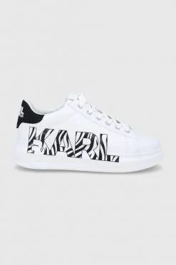 Γυναικεία Sneakers Karl Lagerfeld - Δερμάτινα παπούτσια Karl Lagerfeld - Δερμάτινα παπούτσια λευκό
