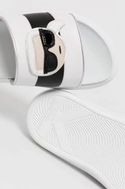 Γυναικεία Σαγιονάρες Δερμάτινες παντόφλες Karl Lagerfeld χρώμα: άσπρο -Karl Lagerfeld Κατάστημα unnamed file 2149