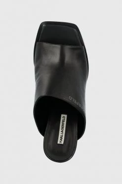 Γυναικεία Σαγιονάρες Δερμάτινες παντόφλες Karl Lagerfeld Panache χρώμα: μαύρο -Karl Lagerfeld Κατάστημα unnamed file 2188