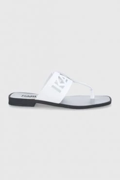 Γυναικεία Δίχαλο Karl Lagerfeld - Δερμάτινες σαγιονάρες Karl Lagerfeld - Δερμάτινες σαγιονάρες λευκό