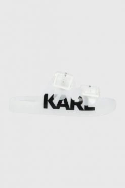 Γυναικεία Σαγιονάρες Παντόφλες Karl Lagerfeld Jelly Strap χρώμα: άσπρο