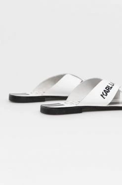 Γυναικεία Σαγιονάρες Δερμάτινες παντόφλες Karl Lagerfeld χρώμα: άσπρο -Karl Lagerfeld Κατάστημα unnamed file 2258