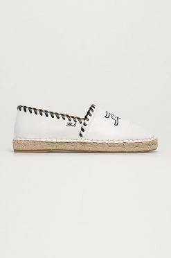 Γυναικεία Εσπαντρίγιες Karl Lagerfeld - Δερμάτινες εσπαντρίγιες λευκό