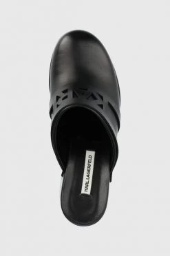 Γυναικεία Σαγιονάρες Δερμάτινες παντόφλες Karl Lagerfeld Klog χρώμα: μαύρο -Karl Lagerfeld Κατάστημα unnamed file 2300