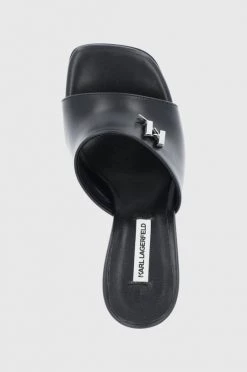 Γυναικεία Σαγιονάρες Δερμάτινες παντόφλες Karl Lagerfeld Debut χρώμα: μαύρο -Karl Lagerfeld Κατάστημα unnamed file 2309