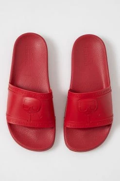 Γυναικεία Σαγιονάρες Παντόφλες Karl Lagerfeld χρώμα: κόκκινο -Karl Lagerfeld Κατάστημα unnamed file 2340