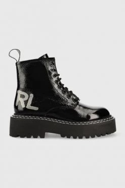 Γυναικεία Μποτάκια Δερμάτινα Workers Karl Lagerfeld Patrol Ii μαύρο