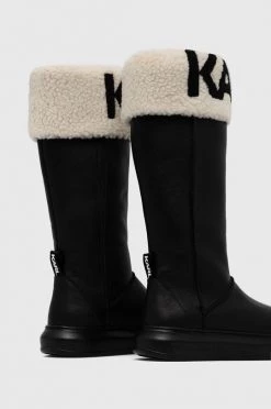 Γυναικεία Μπότες χιονιού Δερμάτινες μπότες χιονιού Karl Lagerfeld Kosi , χρώμα: μαύρο -Karl Lagerfeld Κατάστημα unnamed file 450