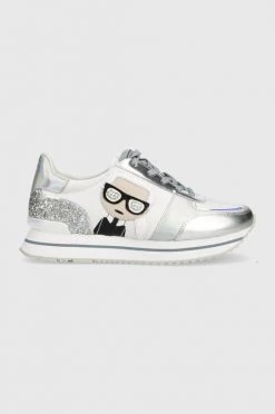 Γυναικεία Sneakers Δερμάτινα αθλητικά παπούτσια Karl Lagerfeld Velocita Ii ασημί