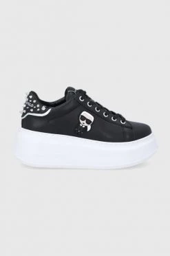 Γυναικεία Sneakers Karl Lagerfeld - Δερμάτινα παπούτσια Karl Lagerfeld - Δερμάτινα παπούτσια μαύρο
