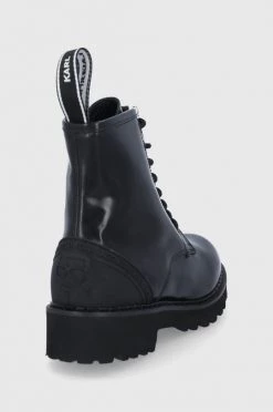 Γυναικεία Μποτάκια Δερμάτινα Workers Karl Lagerfeld TROUPE χρώμα: μαύρο -Karl Lagerfeld Κατάστημα unnamed file 911