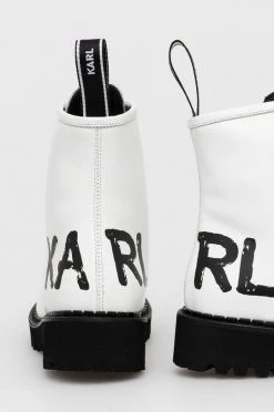 Γυναικεία Μποτάκια Δερμάτινα Workers Karl Lagerfeld χρώμα: άσπρο -Karl Lagerfeld Κατάστημα unnamed file 955