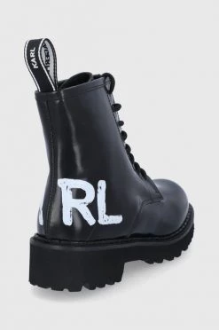 Γυναικεία Μποτάκια Δερμάτινα Workers Karl Lagerfeld TROUPE χρώμα: μαύρο -Karl Lagerfeld Κατάστημα unnamed file 963