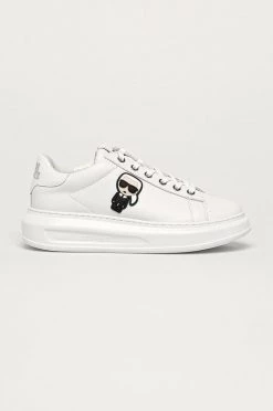 Γυναικεία Sneakers Karl Lagerfeld - Δερμάτινα παπούτσια λευκό